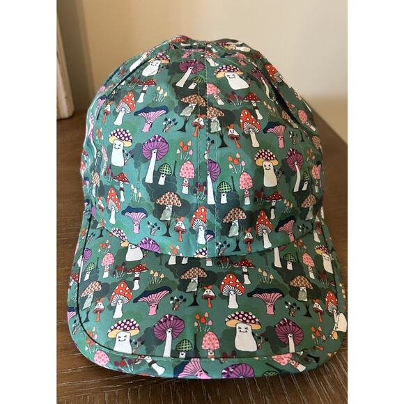 Sprints Mushroom Mania Running Hat Green Pink Print OS Lightweight Workout Gym - Picture 3 of 8